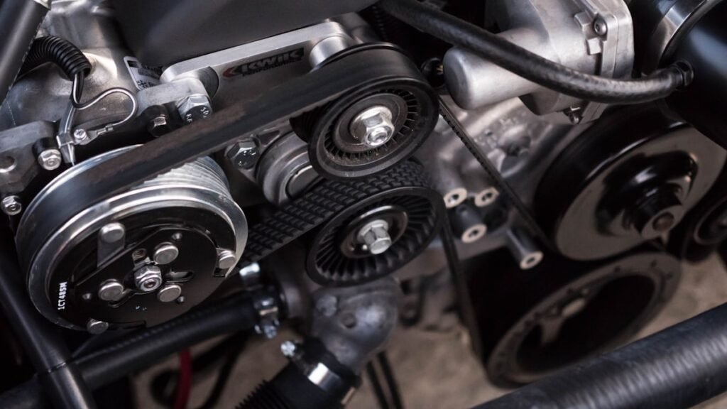 Detailed view of a vehicle engine bay