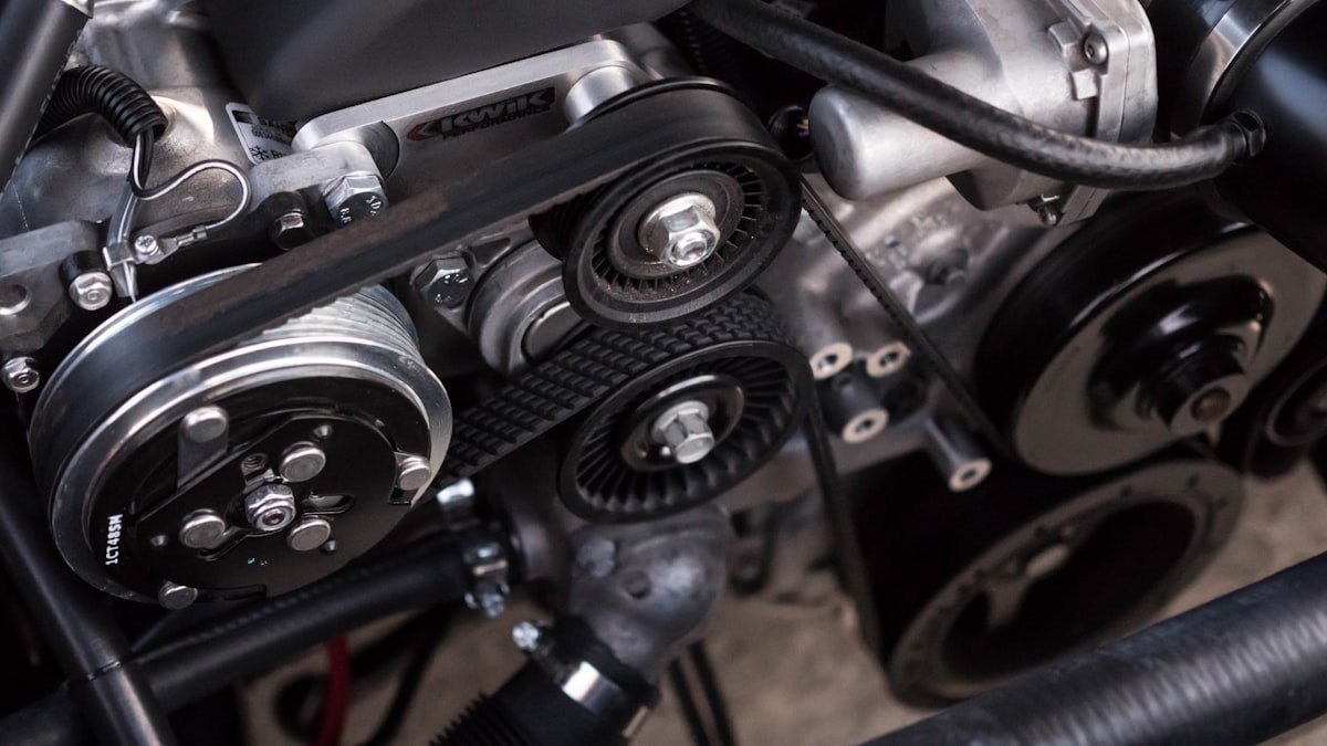 Detailed view of a vehicle engine bay